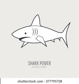 Line logotype with shark