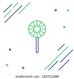Line Lollipop icon isolated on white background. Candy sign. Food, delicious symbol. Colorful outline concept. Vector