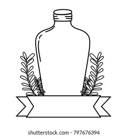 line long mason jar with branches and ribbon