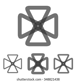 Line loop science logo icon design set