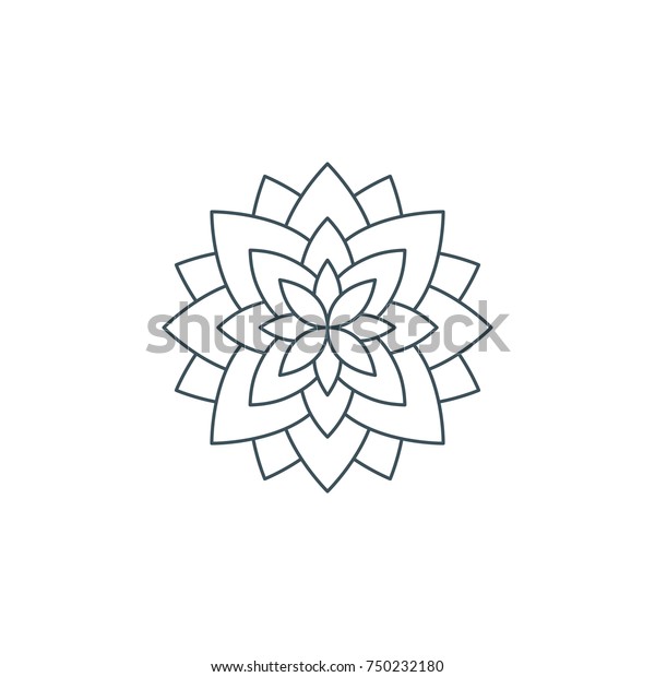 蓮の花や生花 神聖なジオメトリ 曼荼羅の装飾 密教または霊的なシンボル 白い背景に ベクターイラスト のベクター画像素材 ロイヤリティフリー
