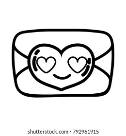 line love card in love kawaii cartoon