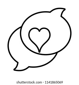 line love chat bubble text message