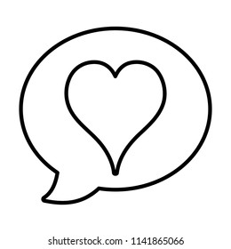 line love heart inside chat bubble message