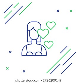 Line Love yourself icon isolated on white background. Self love. Self care and happiness. Colorful outline concept. Vector