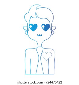 line lover man with elegant clothes and hairstyle