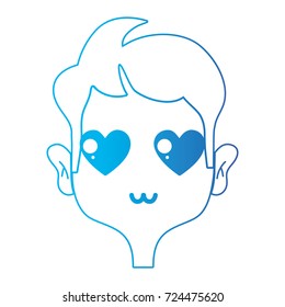 line lover man with hairstyle design