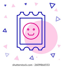 Line LSD acid mark icon isolated on white background. Acid narcotic. Postmark. Postage stamp. Health danger. Colorful outline concept. Vector Illustration