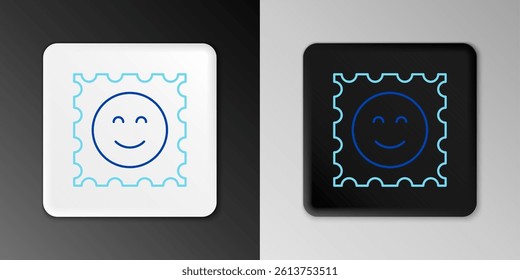 Line LSD acid mark icon isolated on grey background. Acid narcotic. Postmark. Postage stamp. Health danger. Colorful outline concept. Vector