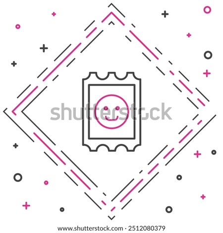 Line LSD acid mark icon isolated on white background. Acid narcotic. Postmark. Postage stamp. Health danger. Colorful outline concept. Vector Illustration