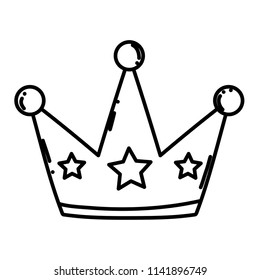 line luxury crown object with stars style