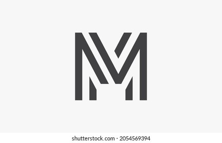 line M letter logo isolated on white background.