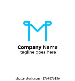 line m logo design vector illustration simple