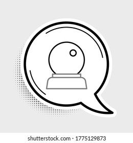 Line Magic ball icon isolated on grey background. Crystal ball. Colorful outline concept. Vector