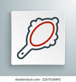 Line Magic hand mirror icon isolated on white background. Colorful outline concept. Vector