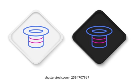 Line Magic hat icon isolated on white background. Magic trick. Mystery entertainment concept. Colorful outline concept. Vector