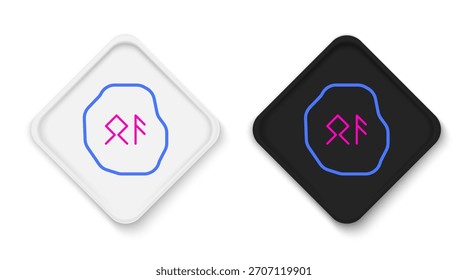 Icono de runas mágicas aisladas sobre fondo blanco. Concepto de contorno colorido. Vector