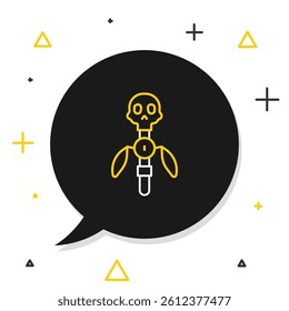 Line Magic staff icon isolated on white background. Magic wand, scepter, stick, rod. Colorful outline concept. Vector