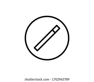 Line Magic wand icon isolated on white background. Outline symbol for website design, mobile application, ui. Magic wand pictogram. Vector illustration, editorial stroke. Eps10