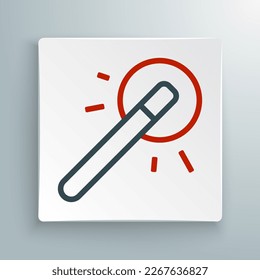 Line Magic wand icon isolated on white background. Star shape magic accessory. Magical power. Happy Halloween party. Colorful outline concept. Vector