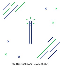 Line Magic wand icon isolated on white background. Star shape magic accessory. Magical power. Colorful outline concept. Vector
