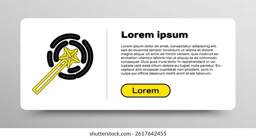 Line Magic wand icon isolated on white background. Star shape magic accessory. Magical power. Colorful outline concept. Vector