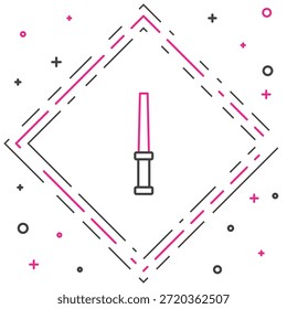 Line Magic wand icon isolated on white background. Star shape magic accessory. Magical power. Colorful outline concept. Vector