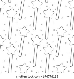 line magic wand pattern vector
