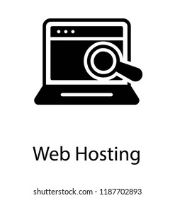 Line with magnifier that is embedded on web page, web monitoring icon