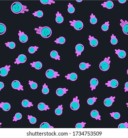 Line Mail and e-mail icon isolated seamless pattern on black background. Envelope symbol e-mail. Email message sign.  Vector Illustration