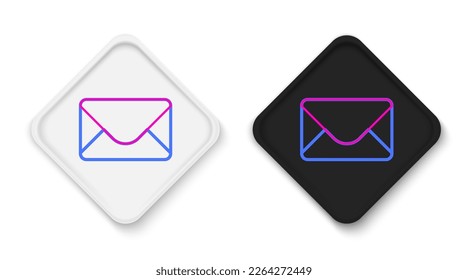 Icono de correo de línea y correo electrónico aislado en fondo blanco. Correo electrónico con símbolo de sobres. Señal de mensaje de correo electrónico. Concepto de esquema colorido. Vector