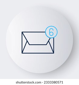 Icono de correo de línea y correo electrónico aislado en fondo blanco. Correo electrónico con símbolo de sobres. Señal de mensaje de correo electrónico. Concepto de esquema colorido. Vector
