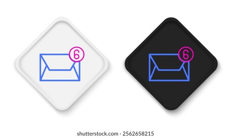 Line Mail and e-mail icon isolated on white background. Envelope symbol e-mail. Email message sign. Colorful outline concept. Vector