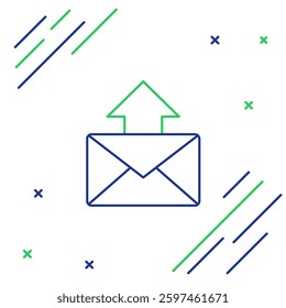 Line Mail and e-mail icon isolated on white background. Envelope symbol e-mail. Email message sign. Colorful outline concept. Vector