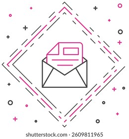 Line Mail and e-mail icon isolated on white background. Envelope symbol e-mail. Email message sign. Colorful outline concept. Vector