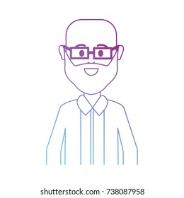 line man bald with glasses and beard