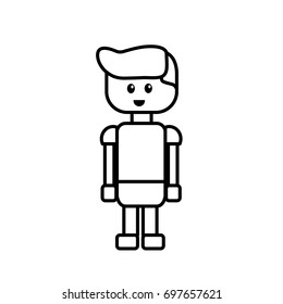 line man character to video game technology play