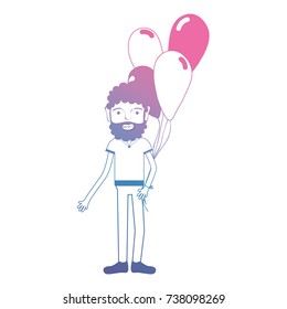 line man with clothes and balloons design