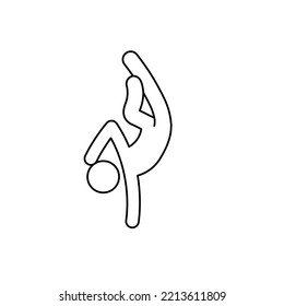 Line man dancer icon. Dance stick boy pose outline icon. Editable stroke pictogram hiphop man. Isolated vector illustration.