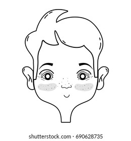 line man face with hairstyle design