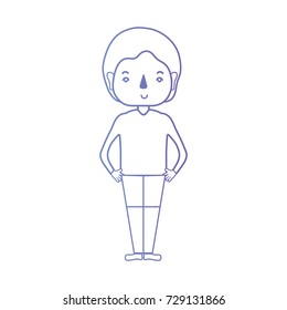 line man with hairstyle and clothes design