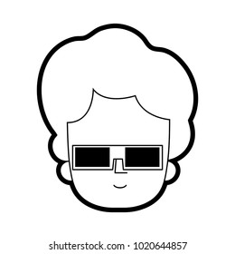 line man with hairstyle design and 3d glasses
