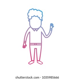line man with hairstyle design and clothes