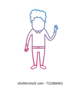 line man with hairstyle design and clothes