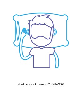 line man with hairstyle desing sleeping