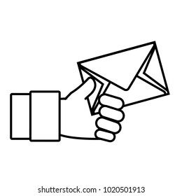line man hand with e-mail text message