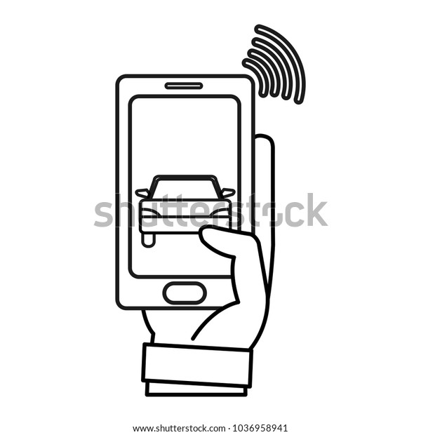 line man\
hand with smartphone and wifi\
connection