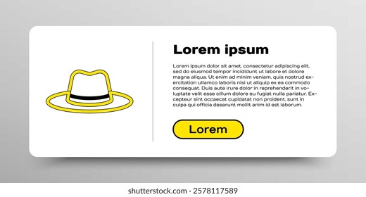 Line Man hat with ribbon icon isolated on white background. Colorful outline concept. Vector