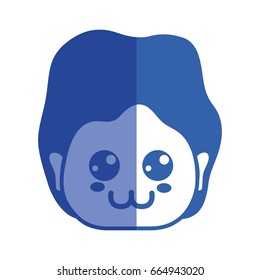 line man head with expression and hairstyle