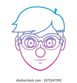 line man head with glasses and clown nose